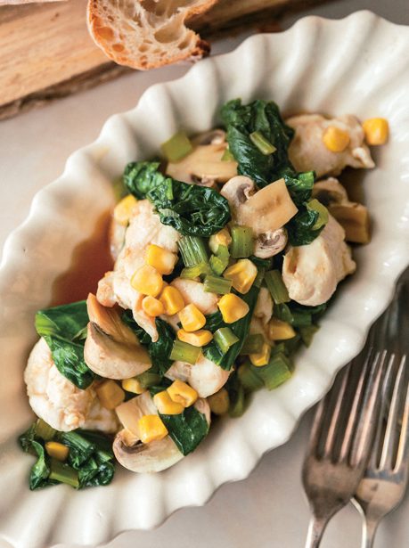 ささみと小松菜