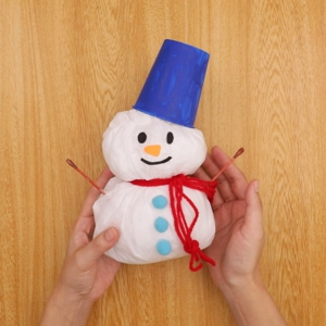 袋で作る雪だるま