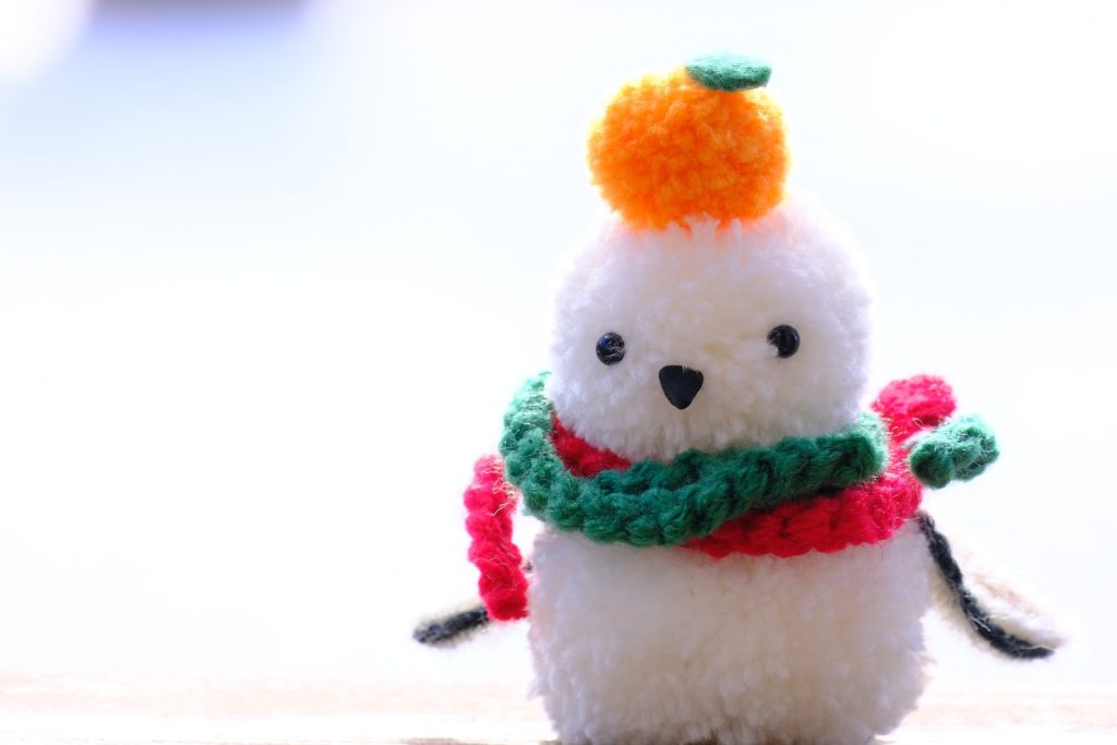 フェルトの雪だるまマスコット