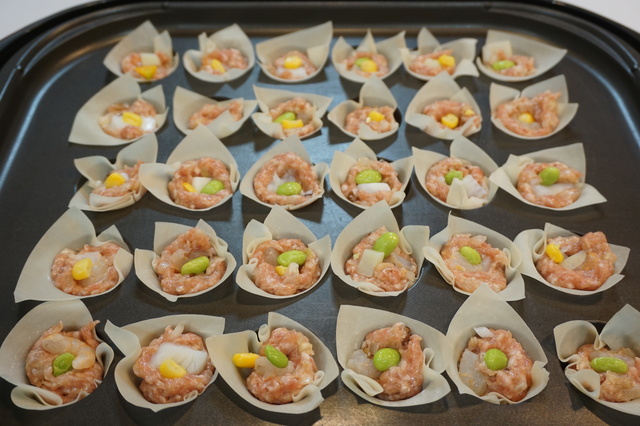 枝豆やコーンを使ったシュウマイ