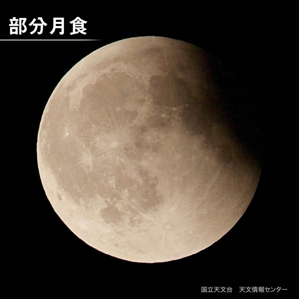 部分月食で欠けたように見える月（提供：国立天文台）