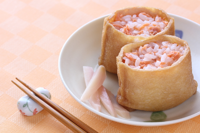 鮭のオープンいなり