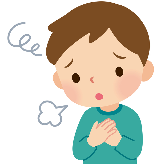 不安な様子の子ども