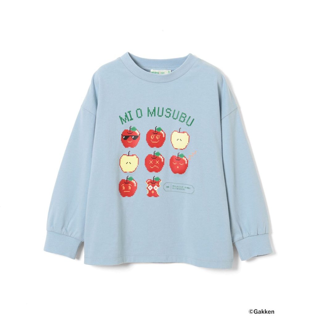BEAMS miniと学研の辞典のコラボTシャツ（青色）の正面画像
