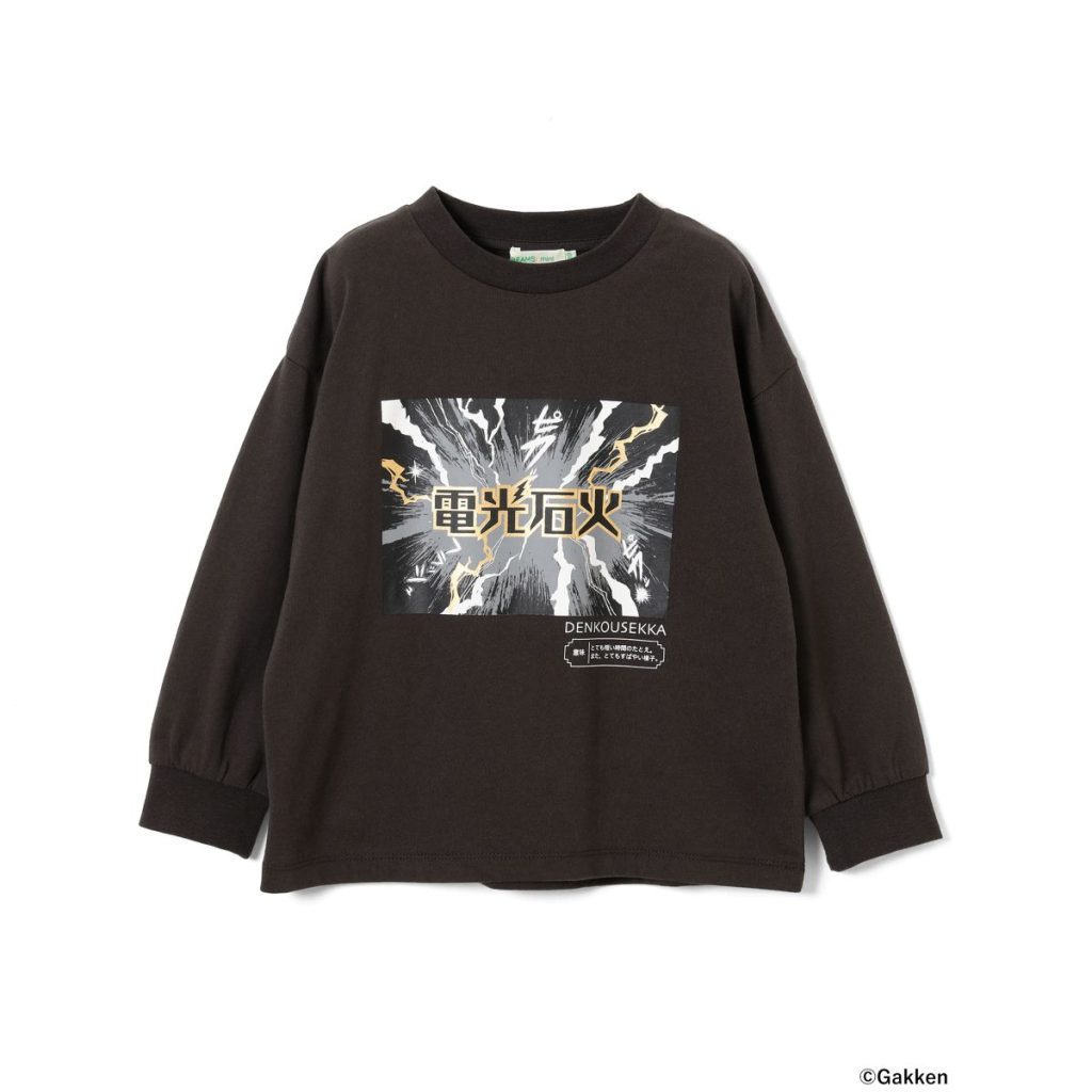 BEAMS miniと学研の辞典のコラボTシャツ（黒色）の正面画像